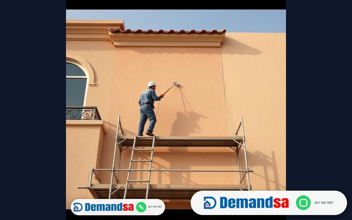 Villa Exterior Painting Costs & Steps in Saudi Arabia: Scaffolding, Stucco Repair & Jotun Paints